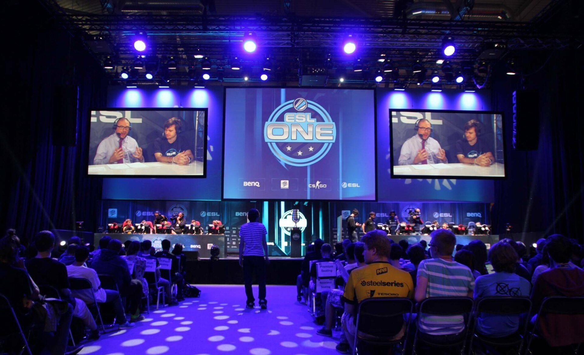 The crowd in an arena during a Counter-Strike event